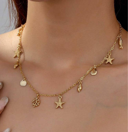 shelly ~ gold charm necklace