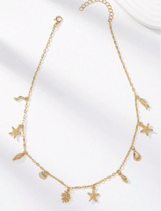 shelly ~ gold charm necklace